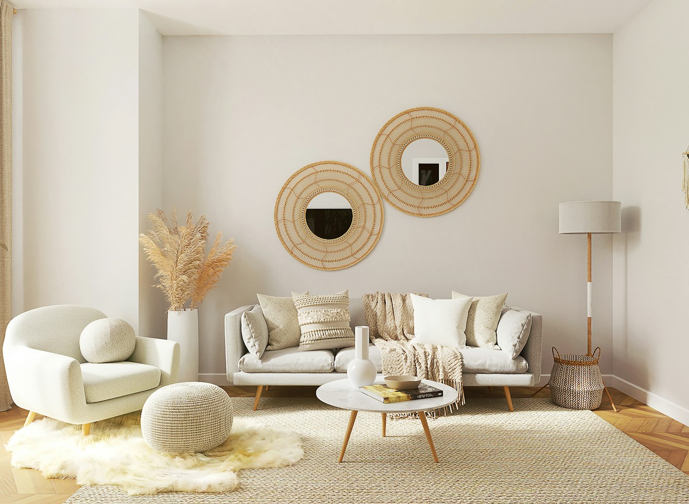 Bright modern apartment living room